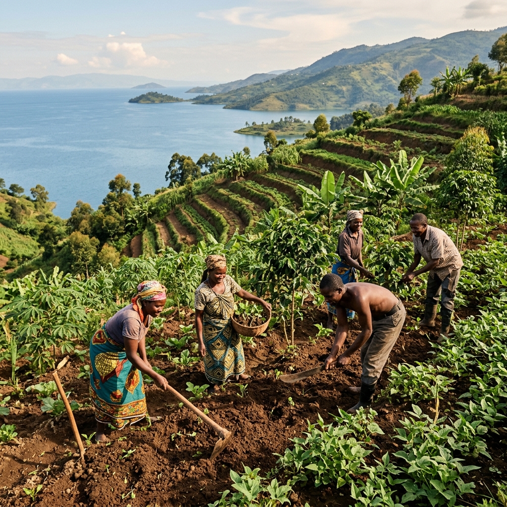 Travail agricole des collines